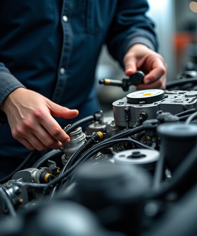 Erfahrener Mechaniker bei der präzisen Arbeit an einem Fahrzeug